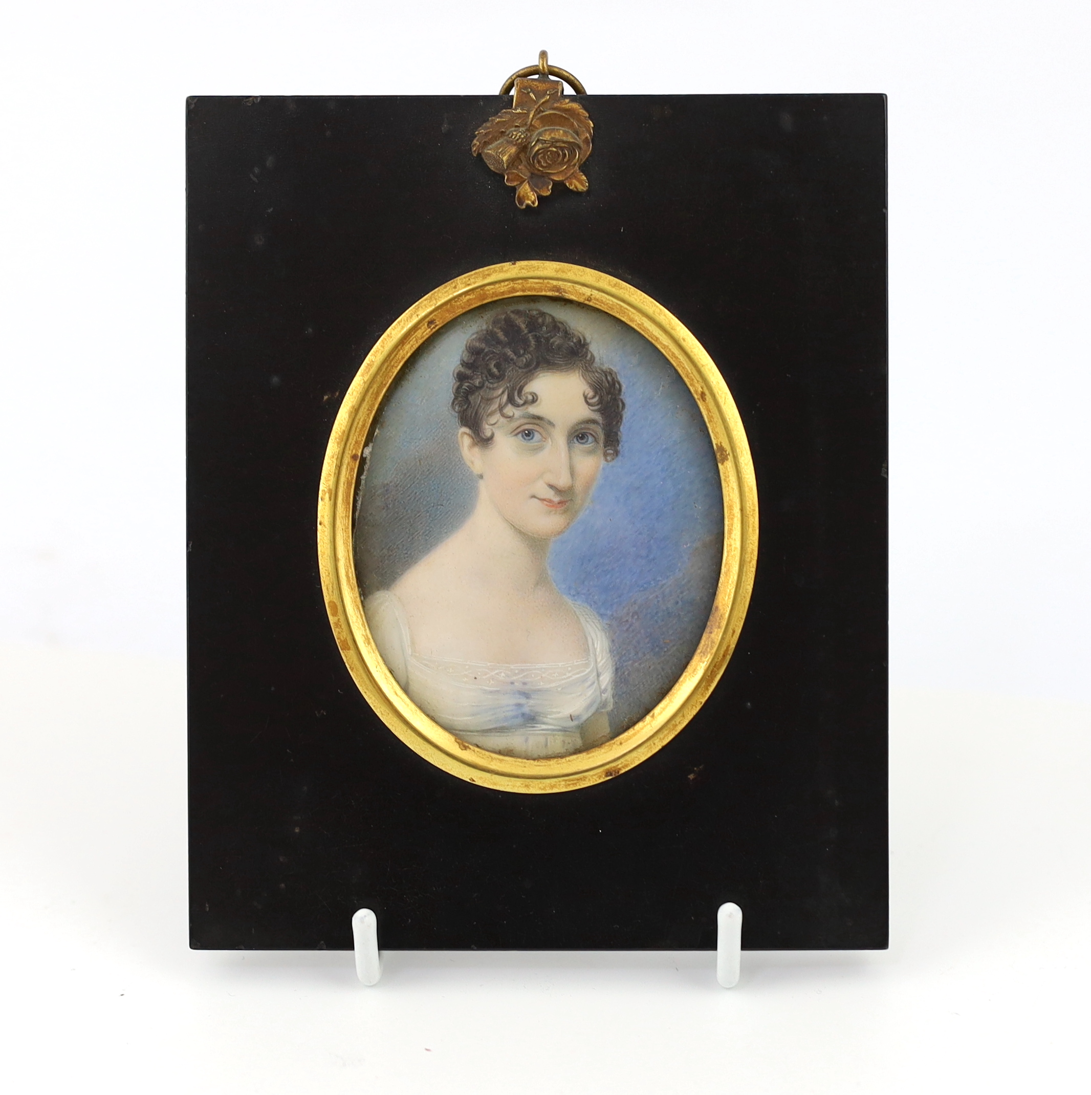 Thomas Richmond (British, 1771-1837), Portrait miniature of a lady, watercolour on ivory, 7.2 x 5.7cm. CITES Submission reference TN7T1WRV